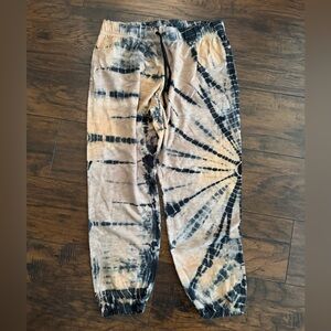 PINK Victoria's Secret Tie-Dye Joggers - Black and Tan